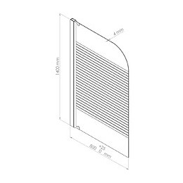 Pare-baignoire Ica - Paroi 80x140x0,4cm - Verre Trempé Sér. - Finitions Blanc