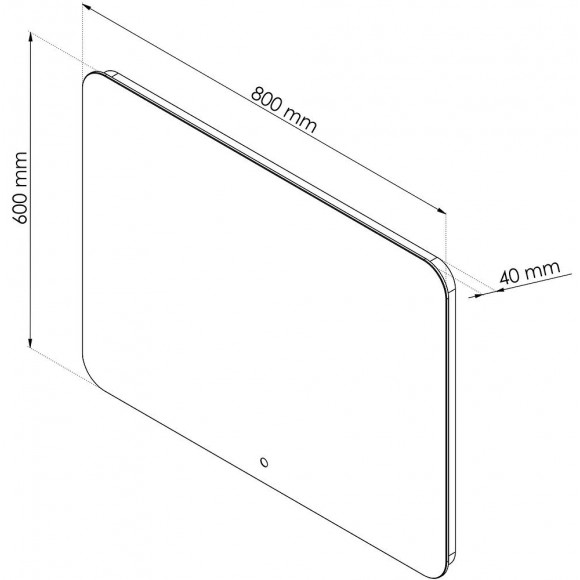 Miroir Rétro-éclairant Los Angeles - Argent - 80x60cm - Verre - Cadre Aluminium