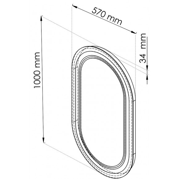 Miroir Rétro-éclairant Signy - Argent - 57x100cm - Verre - Contours Sablés