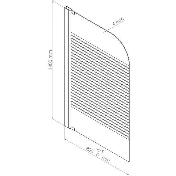 Pare-baignoire Ica - Paroi 80x140x0,4cm - Verre Trempé Sér. - Finitions Blanc