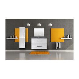 Miroir Simple Carré - Argent - 60x60cm - Verre - Chants Blancs