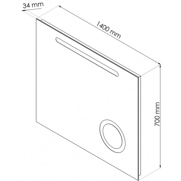 Miroir Rétro-éclairant Froya - Argent - 140x70cm - Verre - Multi-fonctions