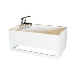 Lave-mains Rectangle Solice - Blanc - 50x30cm - Solid Surface - Sans Trop Plein