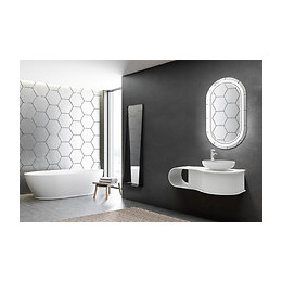 Plan Vasque À Suspendre Snow - 100cm - Blanc - Solid Surface - Sans Trop Plein