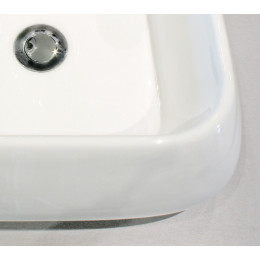Vasque Carré Arrondi À Poser Ety - Blanc - 41cm - Céramique - Sans Trop Plein