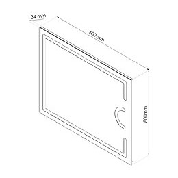 Miroir Rétro-éclairant Nevis - Argent - 60x80cm - Verre - Rond Grossissant