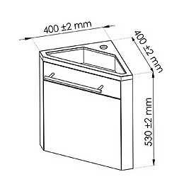 Lave-mains D'angle Nino - 53cm - Gris - Laqué - Livré En Kit