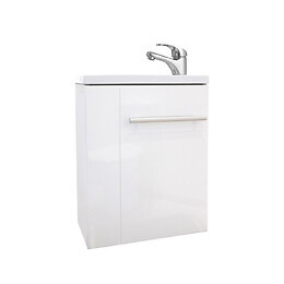Lave-mains Compact Sam - 40cm - Blanc - Laqué - Livré En Kit