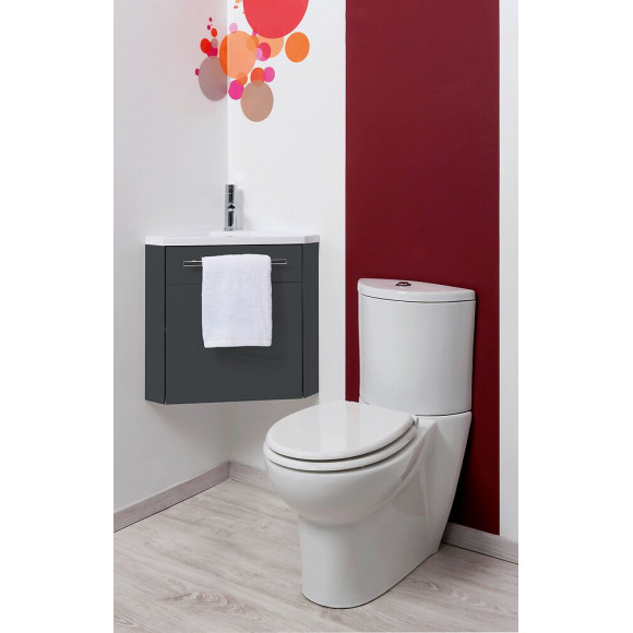 Lave-mains D'angle Nino - 53cm - Gris - Laqué - Livré En Kit