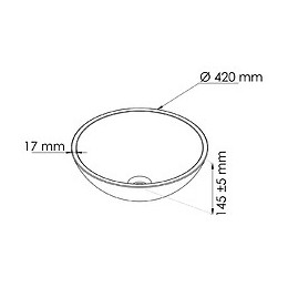 Vasque Ronde À Poser Vitoria - Noire - 42cm - Verre - Sans Trop Plein