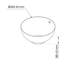 Vasque Ronde Évasé À Poser Amalfi - Blanc - 42,5cm - Céramique - Avec Trop Plein
