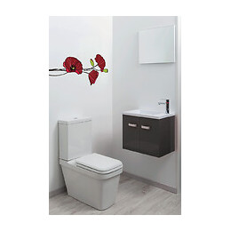 Lave-mains Epice - Avec Miroir - 50cm - Gris - Laqué - Livré En Kit