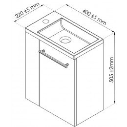 Lave-mains Compact Sam - 40cm - Blanc - Laqué - Livré En Kit