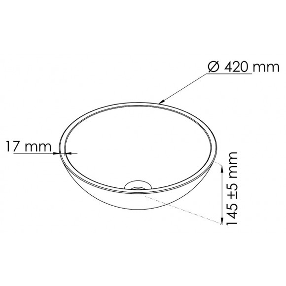 Vasque Ronde À Poser Vitoria - Noire - 42cm - Verre - Sans Trop Plein