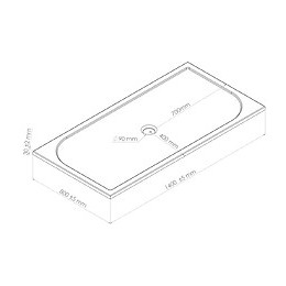 Receveur Hestia - Antidérapant - 80x140cm - Résine - Blanc - Extra-plat