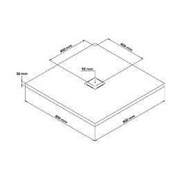 Receveur Naturo - Découpable - 80x80cm - Résine - Bois - Extra-plat