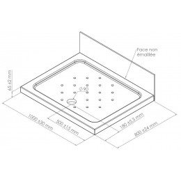 Receveur Meri - Picots Antidérapants - 80x100x6,5cm - Grès - Blanc