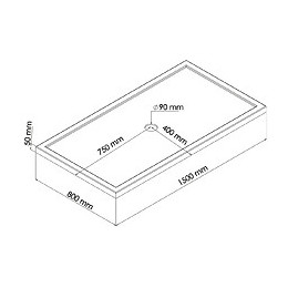 Receveur Yqua - Antidérapant - 80x150cm - Acrylique - Blanc - Extra-plat
