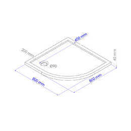 Receveur Bull - Antidérapant - 1/4 De Cercle 80cm - Smc - Blanc - Extra-plat