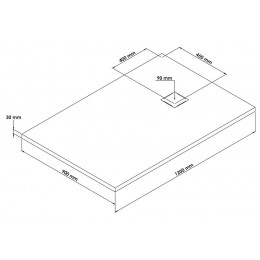 Receveur Naturo - Découpable - 90x120cm - Résine - Bois - Extra-plat