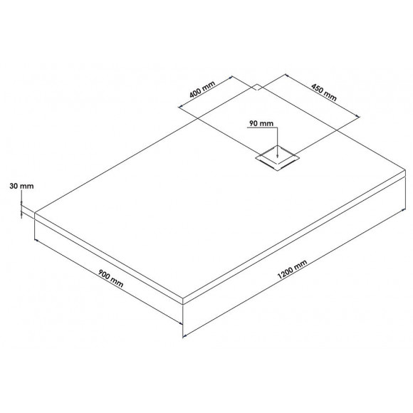 Receveur Naturo - Découpable - 90x120cm - Résine - Bois - Extra-plat