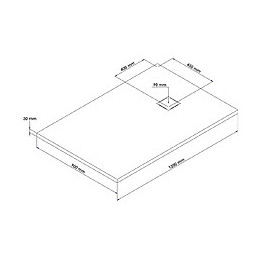 Receveur Naturo - Découpable - 90x120cm - Résine - Bois - Extra-plat