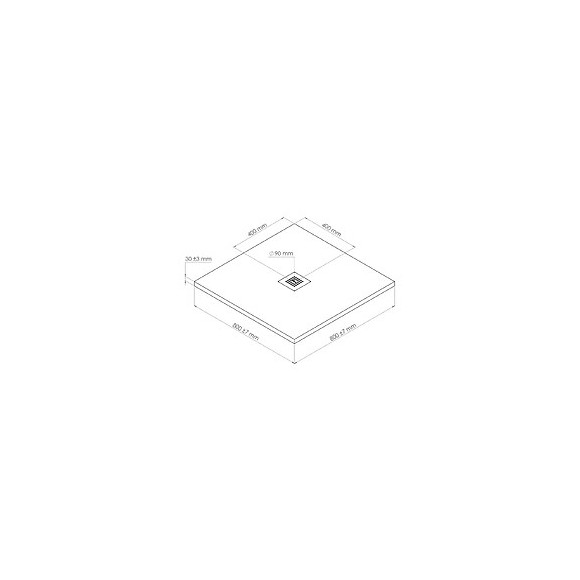 Receveur Nola - Découpable - 80x80cm - Résine - Blanc - Extra-plat