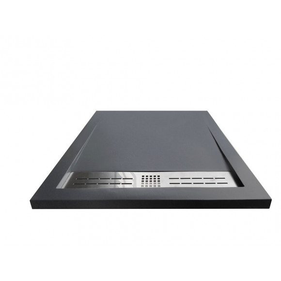 Receveur Spirit - Découpable - 90x90cm - Résine - Gris Anthracite - Extra-plat