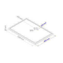 Receveur Bull - Antidérapant - 80x120cm - Smc - Blanc - Extra-plat