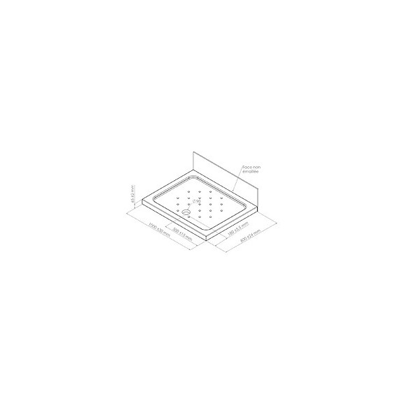 Receveur Meri - Picots Antidérapants - 80x100x6,5cm - Grès - Blanc