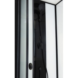 Cabine Gonea - Sans Silicone - 140x80cm - Profilés Aluminium - Noir Mat - En Kit