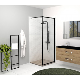 Receveur Naturo - Découpable - 90x90cm - Résine - Bois - Extra-plat