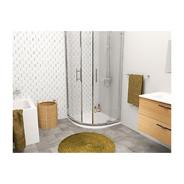 Receveur Hestia - Antidérapant - 1/4 Cercle 90cm - Résine - Blanc - Extra-plat