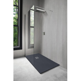 Receveur Nola - Découpable - 70x140cm - Résine - Gris Anthracite - Extra-plat