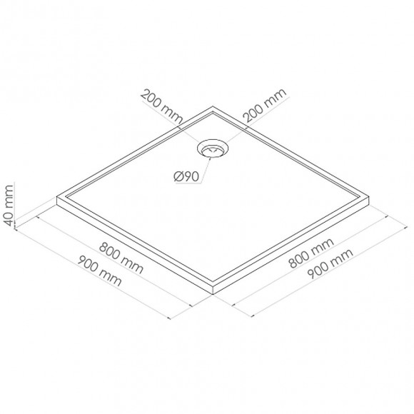 Receveur Bull - Antidérapant - 80x80cm - Smc - Blanc - Extra-plat