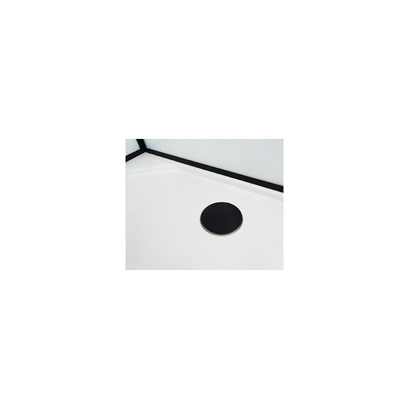 Cabine Gonea - Sans Silicone - 140x80cm - Profilés Aluminium - Noir Mat - En Kit