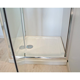 Receveur Meri - Picots Antidérapants - 90x90x6,5cm - Grès - Blanc