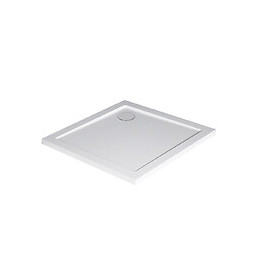 Receveur Bull - Antidérapant - 80x80cm - Smc - Blanc - Extra-plat