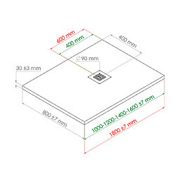 Receveur Nola - Découpable - 80x120cm - Résine - Blanc - Extra-plat
