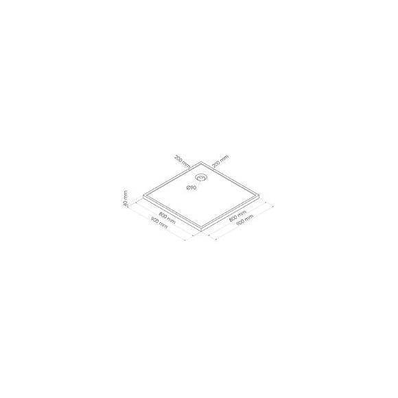 Receveur Bull - Antidérapant - 80x80cm - Smc - Blanc - Extra-plat