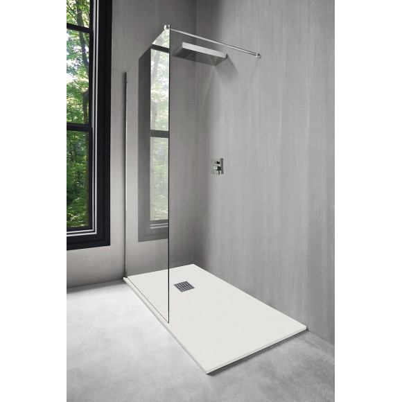 Receveur Nola - Découpable - 90x90cm - Résine - Blanc - Extra-plat