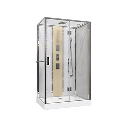 Cabine Hydromassante Sören - Sans Silicone - 120x80cm - Chromé - En Kit