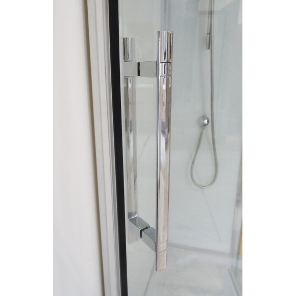 Cabine Hydromassante Sören - Sans Silicone - 120x80cm - Chromé - En Kit