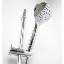 Kit Barre De Douche À Douchette Économie D'eau Brenna - H78cm - Finition Chromé