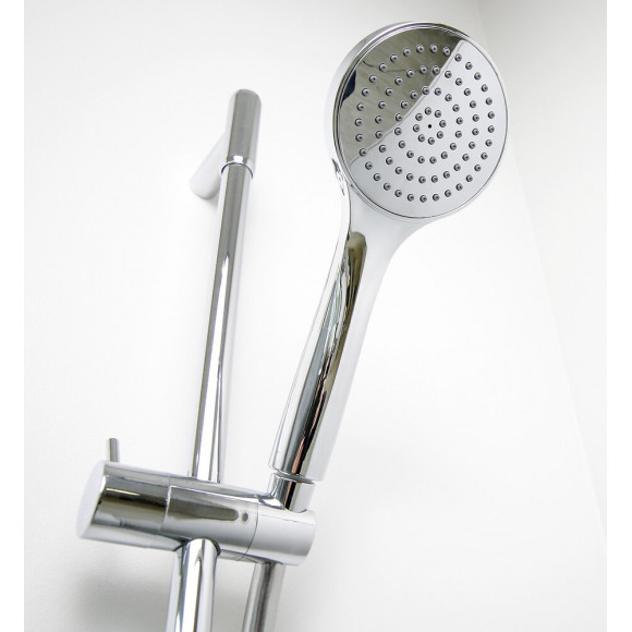 Kit Barre De Douche À Douchette Économie D'eau Brenna - H78cm - Finition Chromé