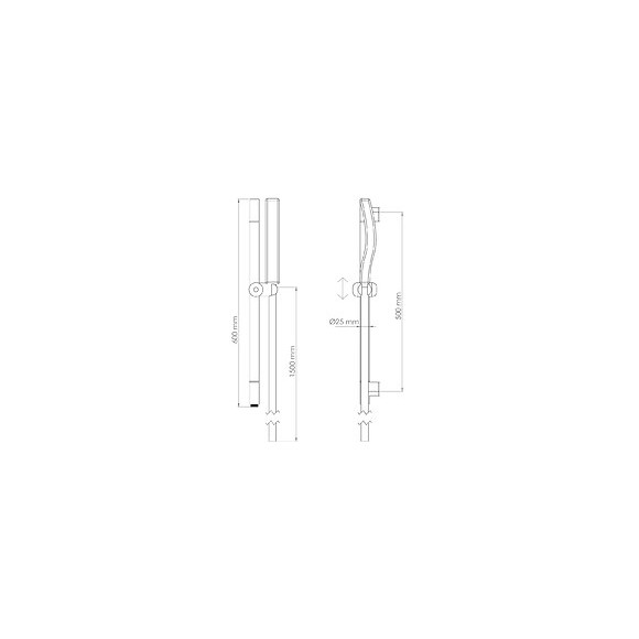 Kit Barre De Douche À Douchette Design Galactic - H60cm - Finition Chromé