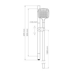 Kit Barre De Douche À Douchette Sans Mitigeur Mano - H60cm - Finition Chromé