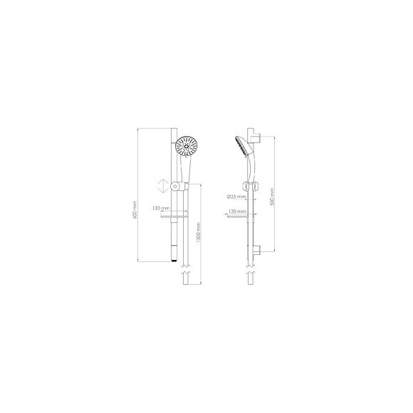 Kit Barre De Douche À Douchette 5 Fonctions Tallia - H50cm - Finition Chromé