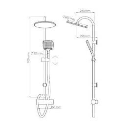 Kit Barre De Douche Avec Mitigeur Zeki - H95xl26cm - Finition Chromé