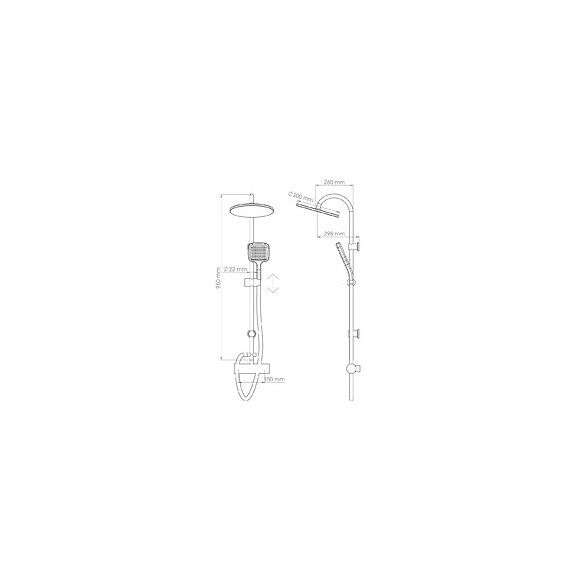 Kit Barre De Douche Avec Mitigeur Zeki - H95xl26cm - Finition Chromé